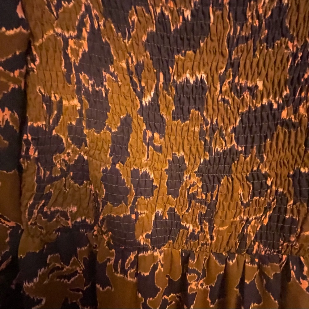 Nine West Brown and Orange Bishop Sleeve Sundress - Picture 4 of 5